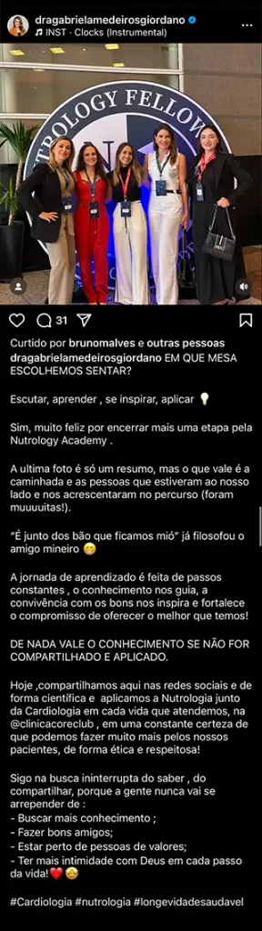 Depoimento Gabriela Giordano Nutrology Fellowship